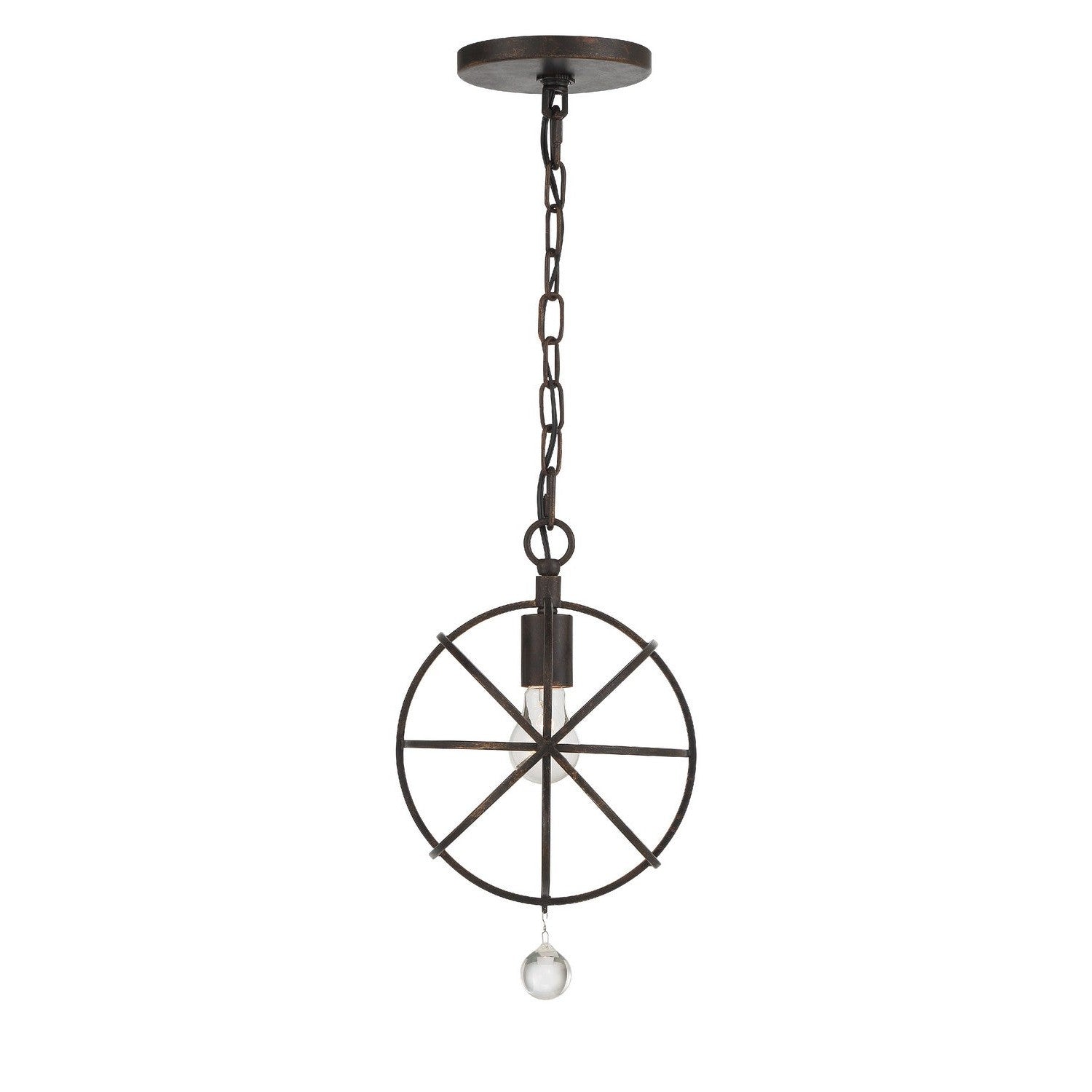 Crystorama - 9220-EB - One Light Pendant - Solaris - English Bronze