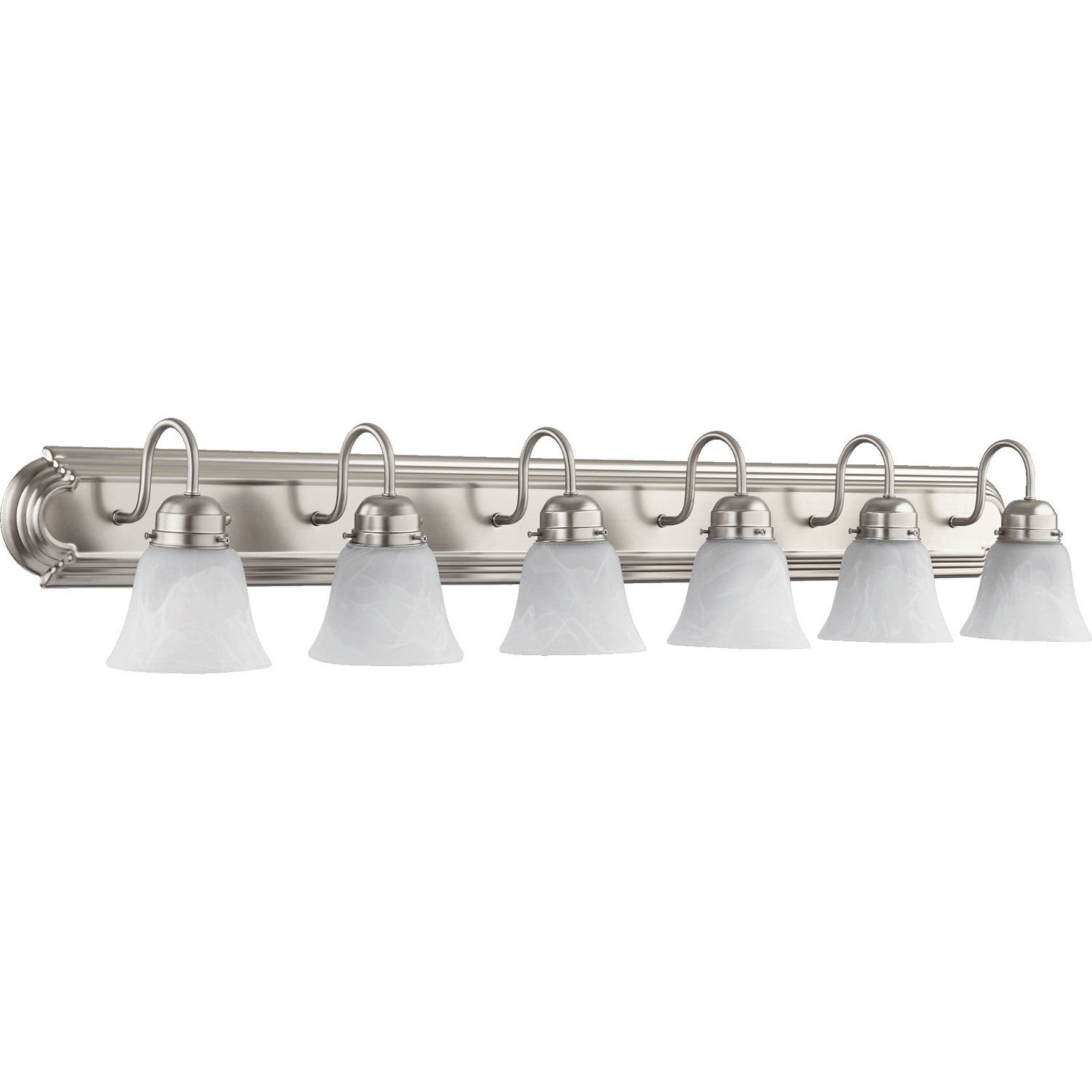 Quorum - 5094-6-165 - Six Light Vanity - 5094 Vanities - Satin Nickel