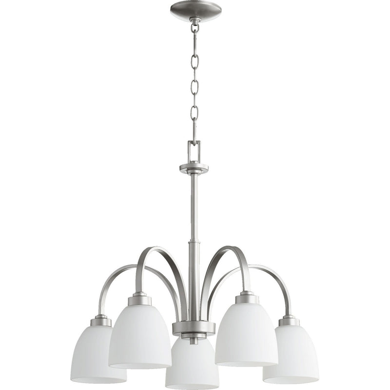 Quorum - 6360-5-64 - Five Light Chandelier - Reyes - Classic Nickel