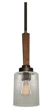 Artcraft - AC10141BB - One Light Pendant - Legno Rustico - Burnished Brass