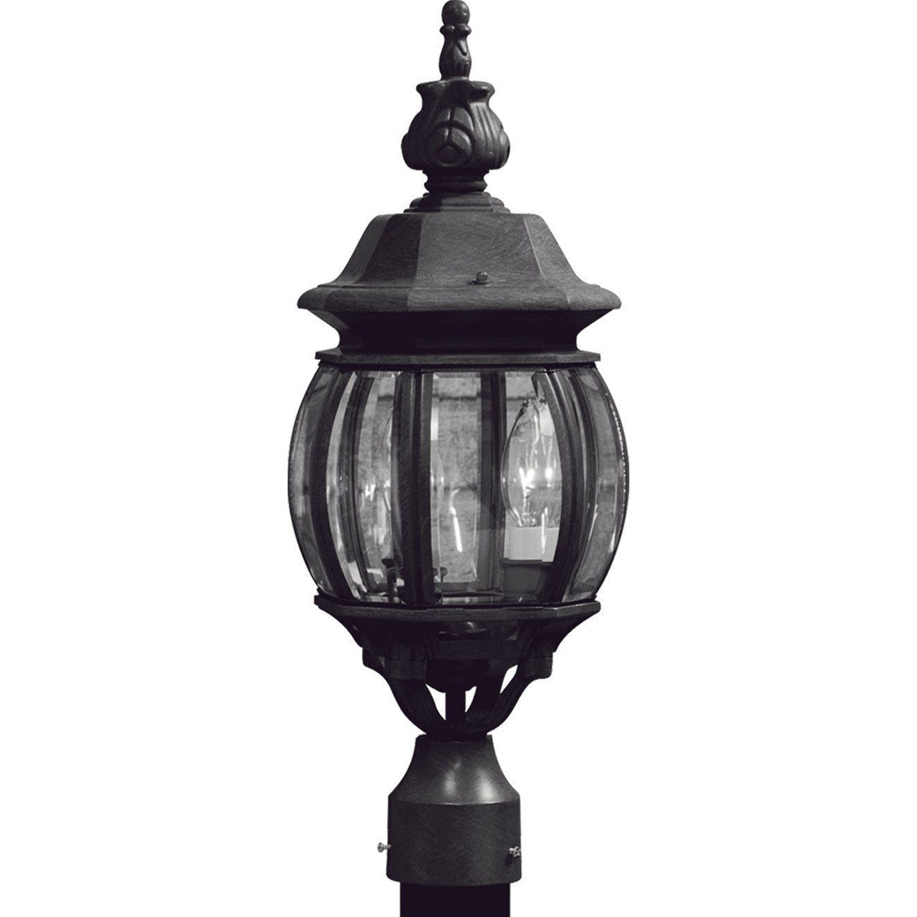 Artcraft - AC8363BK - Three Light Outdoor Post Mount - Classico - Black
