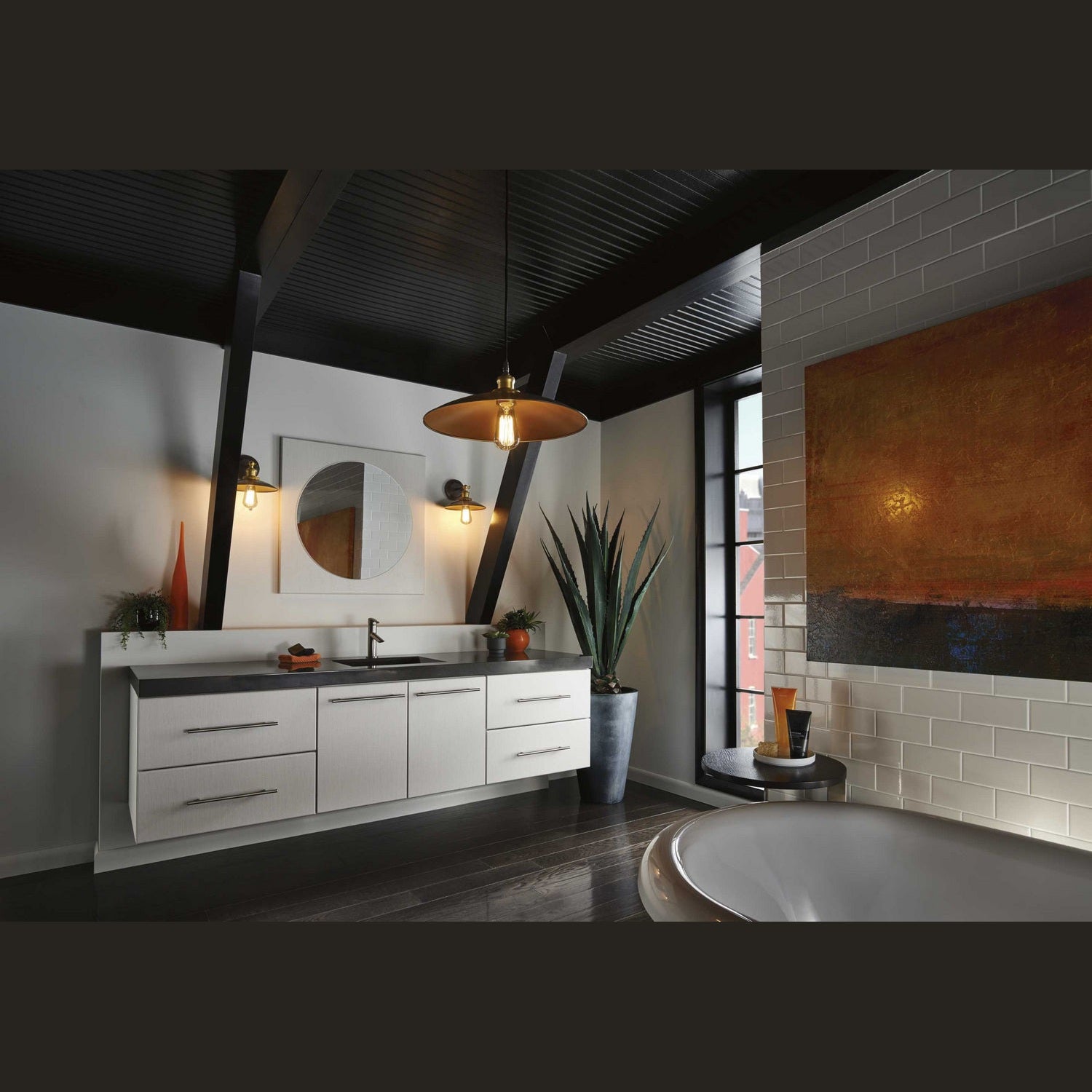 Progress Lighting - P7156-20 - One Light Wall Sconce - Archives - Antique Bronze