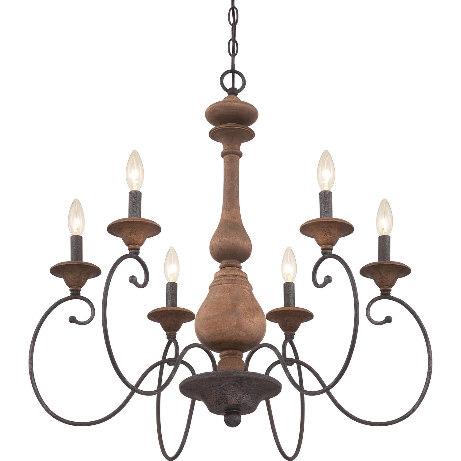 Quoizel - ABN5006RK - Six Light Chandelier - Auburn - Rustic Black