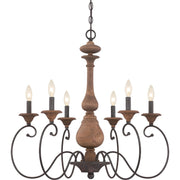 Quoizel - ABN5006RK - Six Light Chandelier - Auburn - Rustic Black