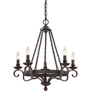 Quoizel - NBE5005RK - Five Light Chandelier - Noble - Rustic Black