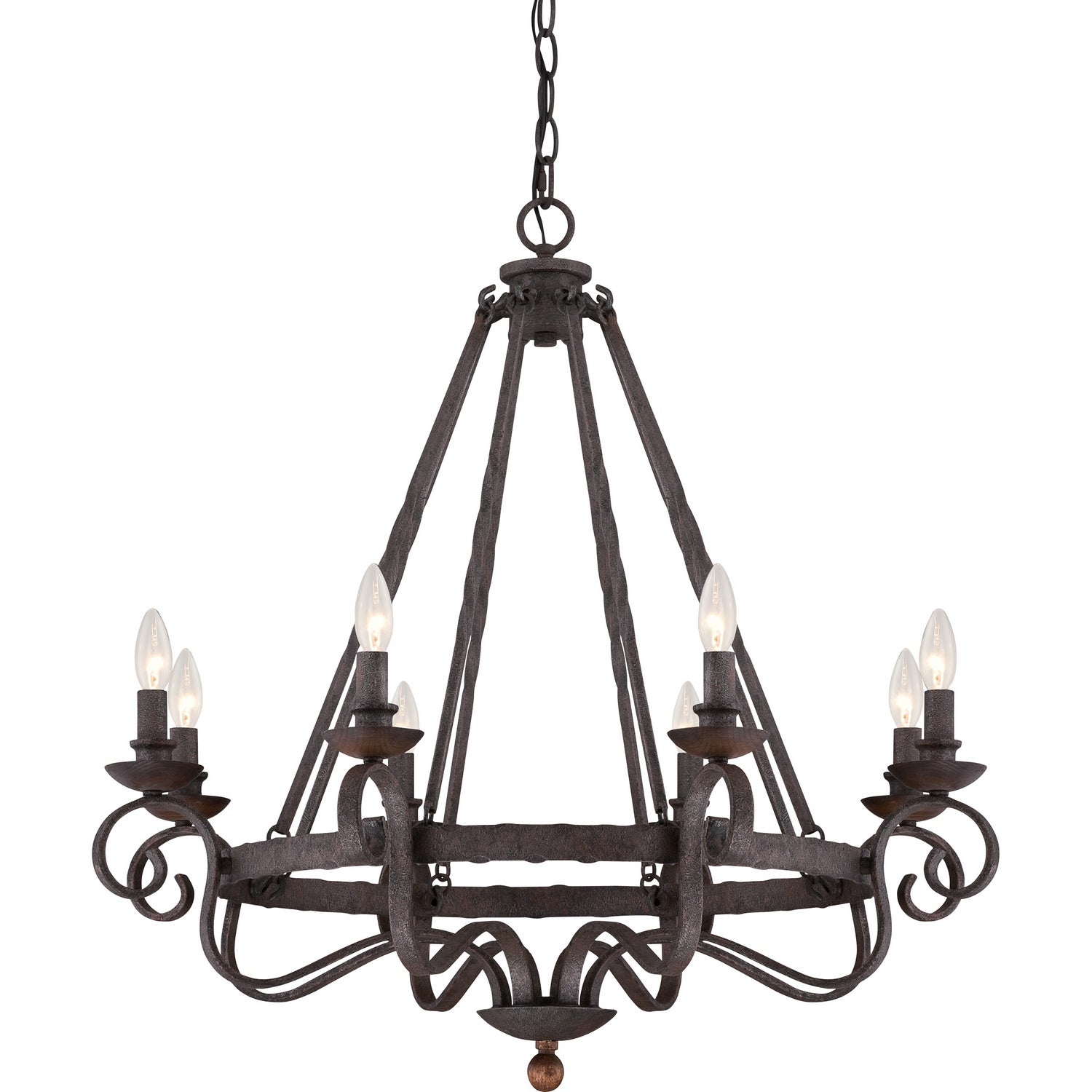 Quoizel - NBE5008RK - Eight Light Chandelier - Noble - Rustic Black
