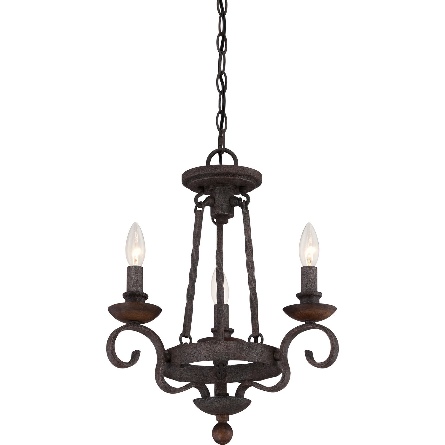 Quoizel - NBE5303RK - Three Light Chandelier - Noble - Rustic Black