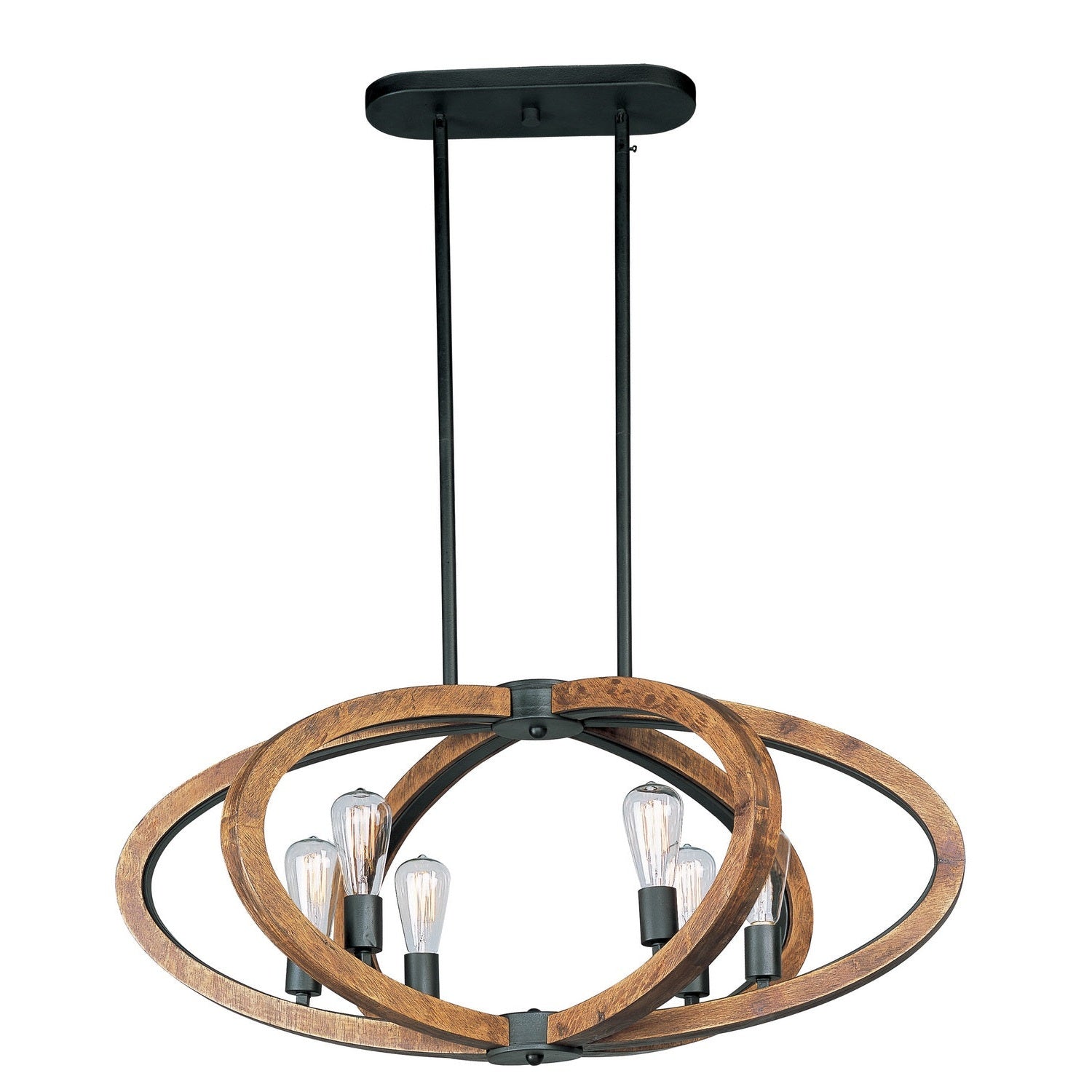 Maxim - 20915APAR - Six Light Pendant - Bodega Bay - Anthracite