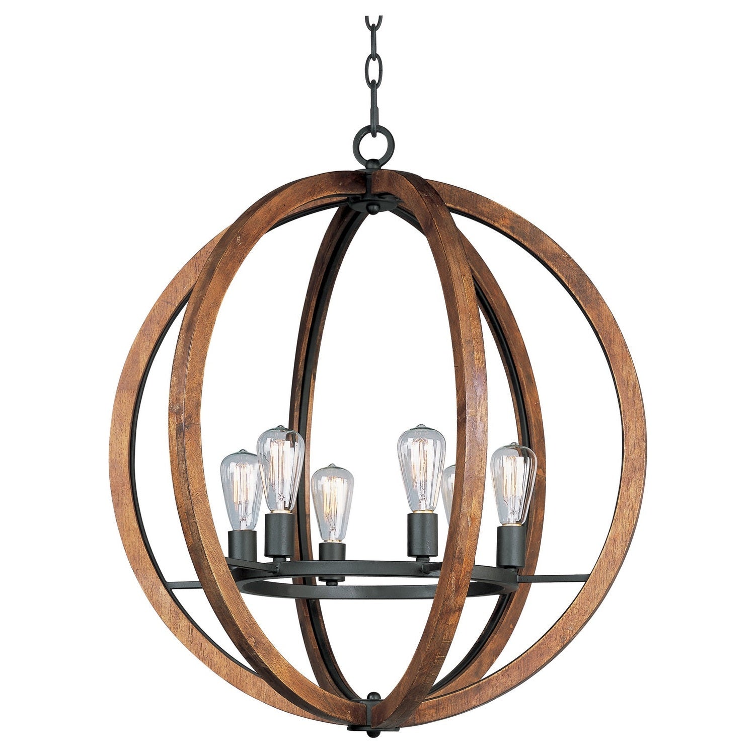 Maxim - 20918APAR - Six Light Chandelier - Bodega Bay - Anthracite