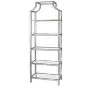 Uttermost - 24514 - Etagere - Aurelie - Silver Leafed Iron w/ Clear