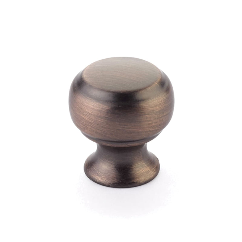 Schaub and Company - 63-EBZ - Cabriole 1-1/8" Traditional Mushroom Ball Bevel Top Luxury Cabinet Knob in Empire Bronze