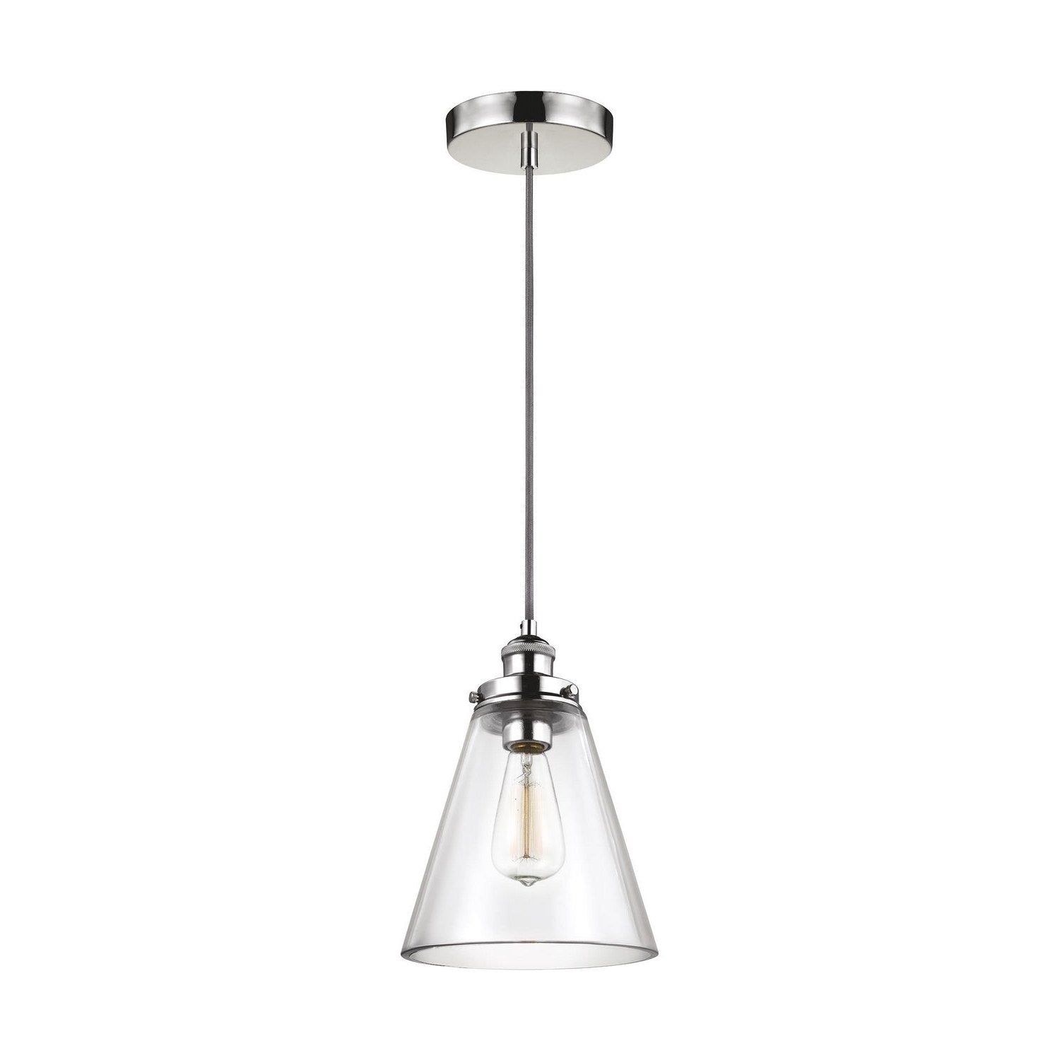 Visual Comfort Studio - P1347PN - One Light Pendant - Baskin - Polished Nickel