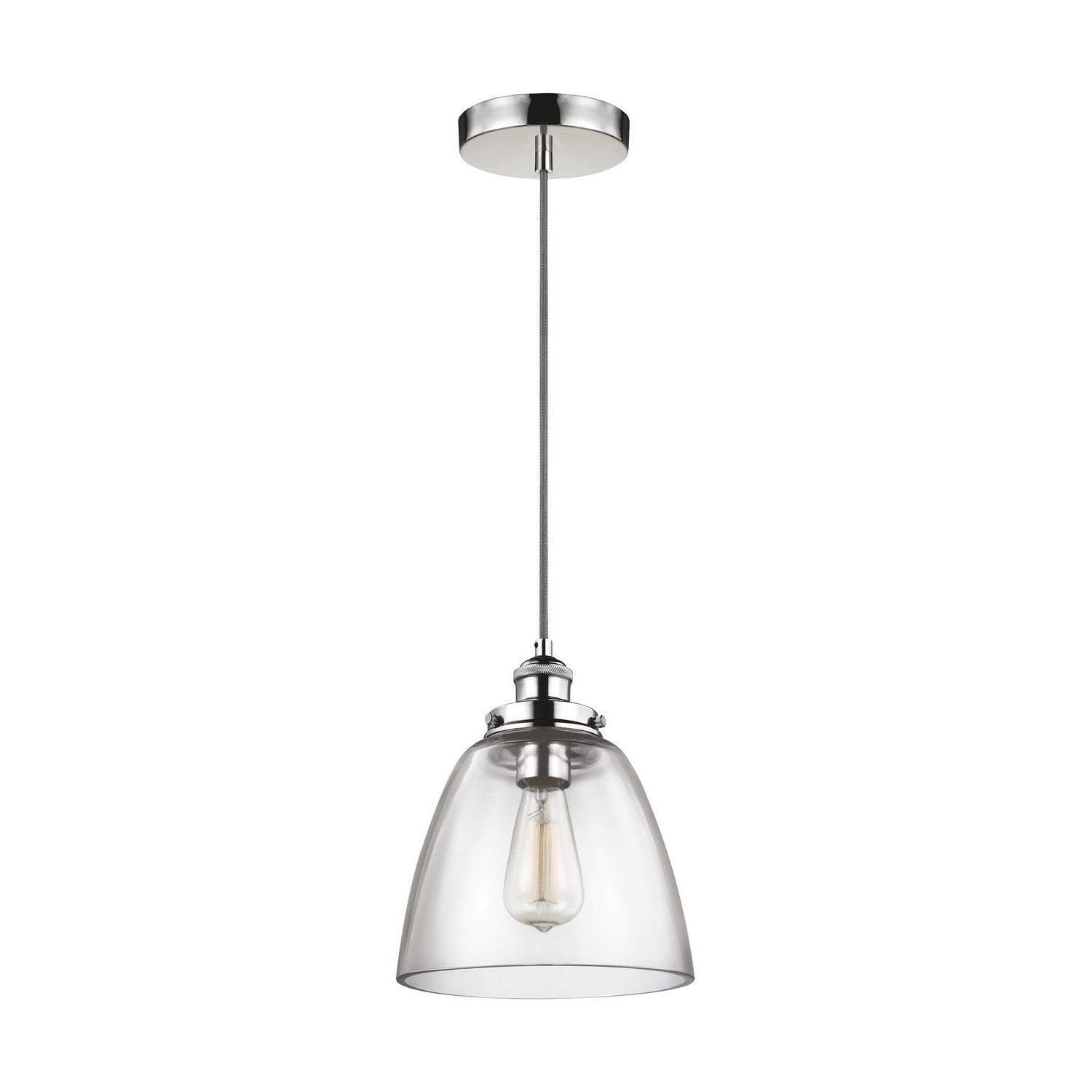 Visual Comfort Studio - P1349PN - One Light Pendant - Baskin - Polished Nickel