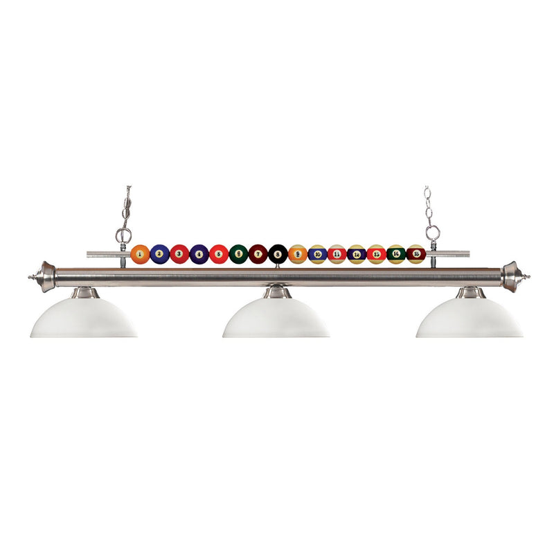 Z-Lite - 170BN-DMO14 - Three Light Billiard - Shark - Brushed Nickel