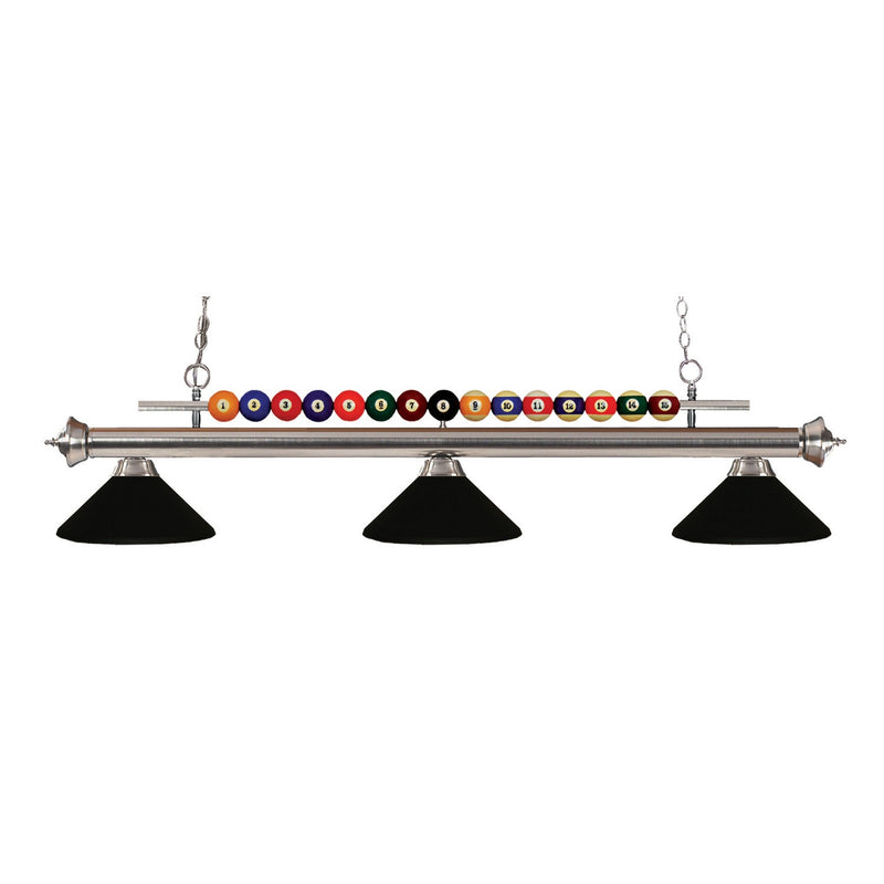 Z-Lite - 170BN-MMB - Three Light Billiard - Shark - Brushed Nickel