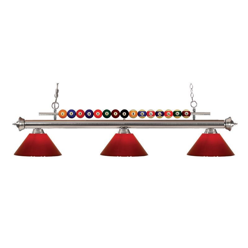 Z-Lite - 170BN-PRD - Three Light Billiard - Shark - Brushed Nickel