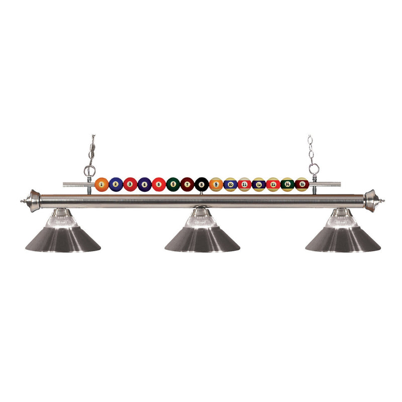 Z-Lite - 170BN-RBN - Three Light Billiard - Shark - Brushed Nickel