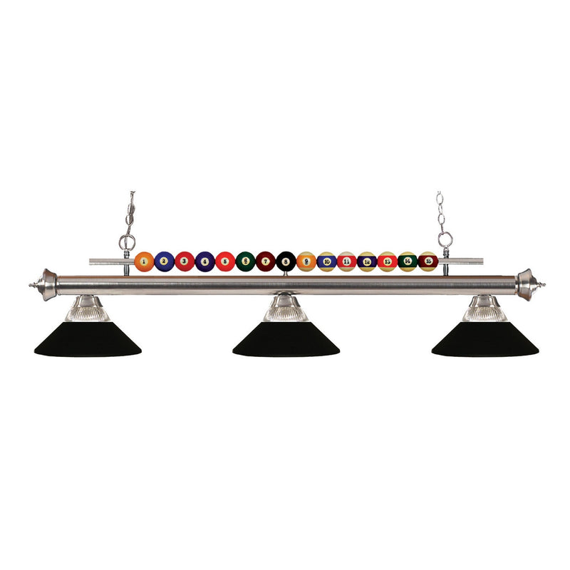 Z-Lite - 170BN-RMB - Three Light Billiard - Shark - Brushed Nickel