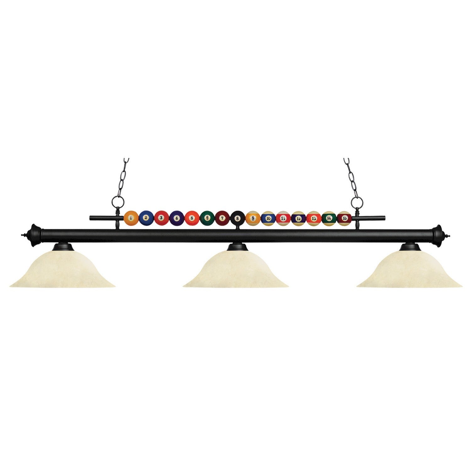 Z-Lite - 170MB-GM16 - Three Light Billiard - Shark - Matte Black
