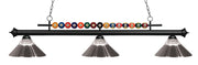 Z-Lite - 170MB-RBN - Three Light Billiard - Shark - Matte Black