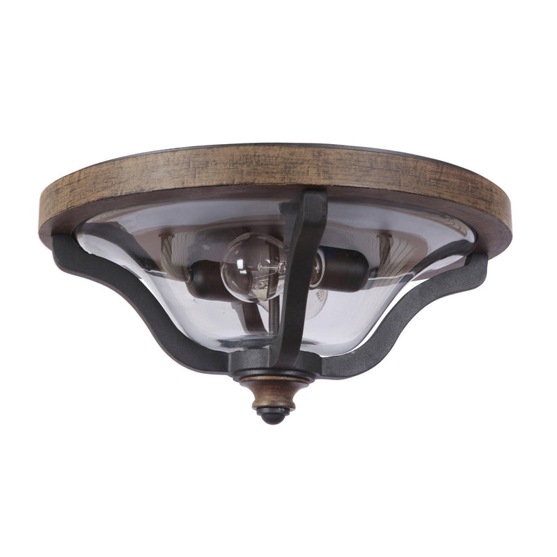 Craftmade - Z7937-TBWB - Two Light Outdoor Flushmount - Ashwood - Textured Black/Whiskey Barrel
