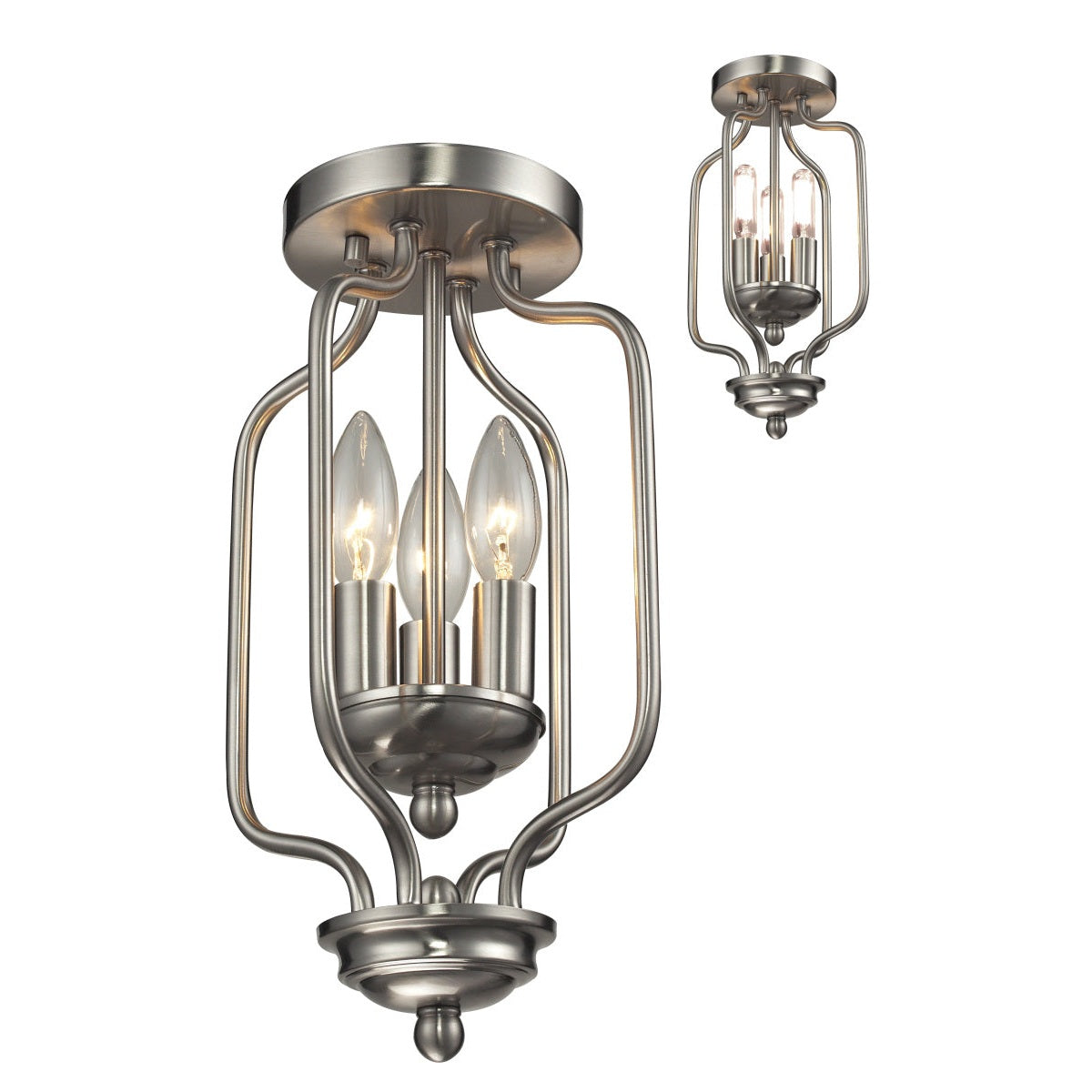 Z-Lite - 434-14-BN - Three Light Flush Mount - Cardinal - Brushed Nickel