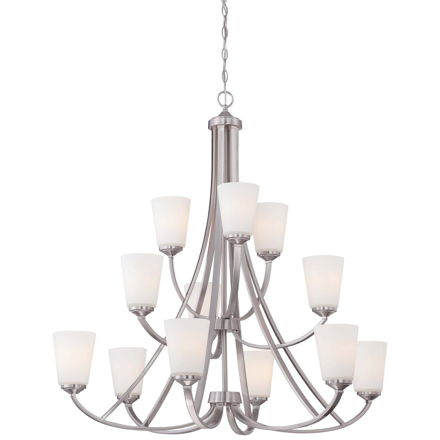 Minka-Lavery - 4968-84 - 12 Light Chandelier - Overland Park - Brushed Nickel