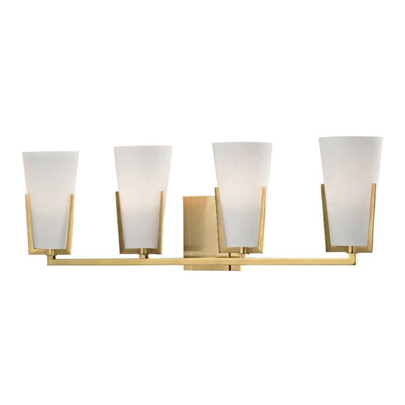 Hudson Valley - 1804-AGB - Four Light Bath Bracket - Upton - Aged Brass