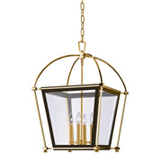 Hudson Valley - 3618-AGB - Four Light Lantern - Hollis - Aged Brass