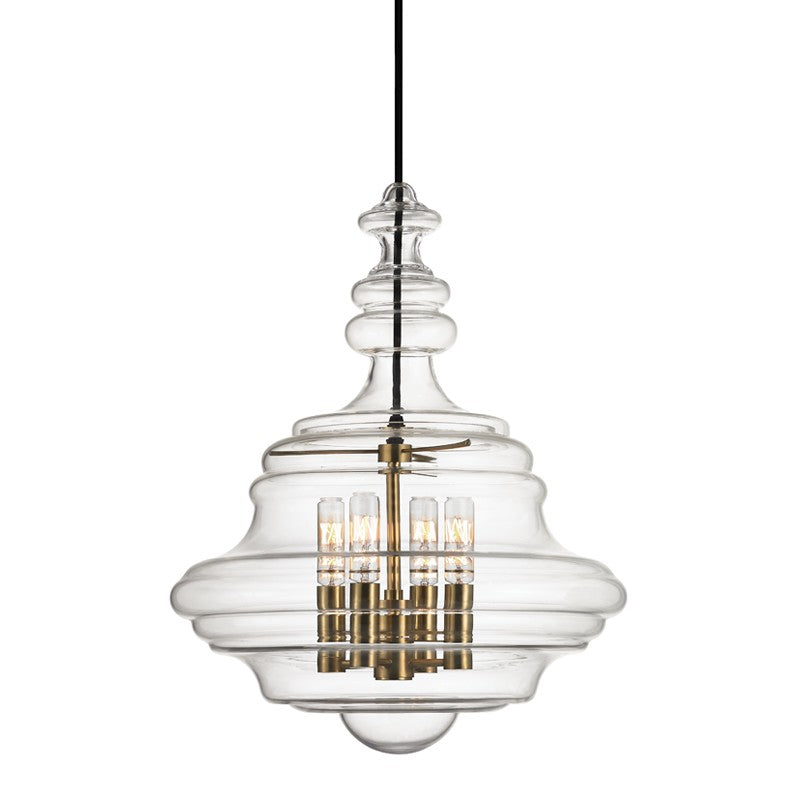 Hudson Valley - 4016-AGB - Four Light Lantern - Washington - Aged Brass