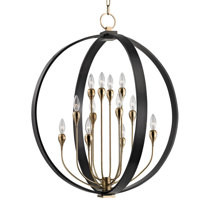 Hudson Valley - 6730-AOB - 12 Light Lantern - Dresden - Aged Old Bronze