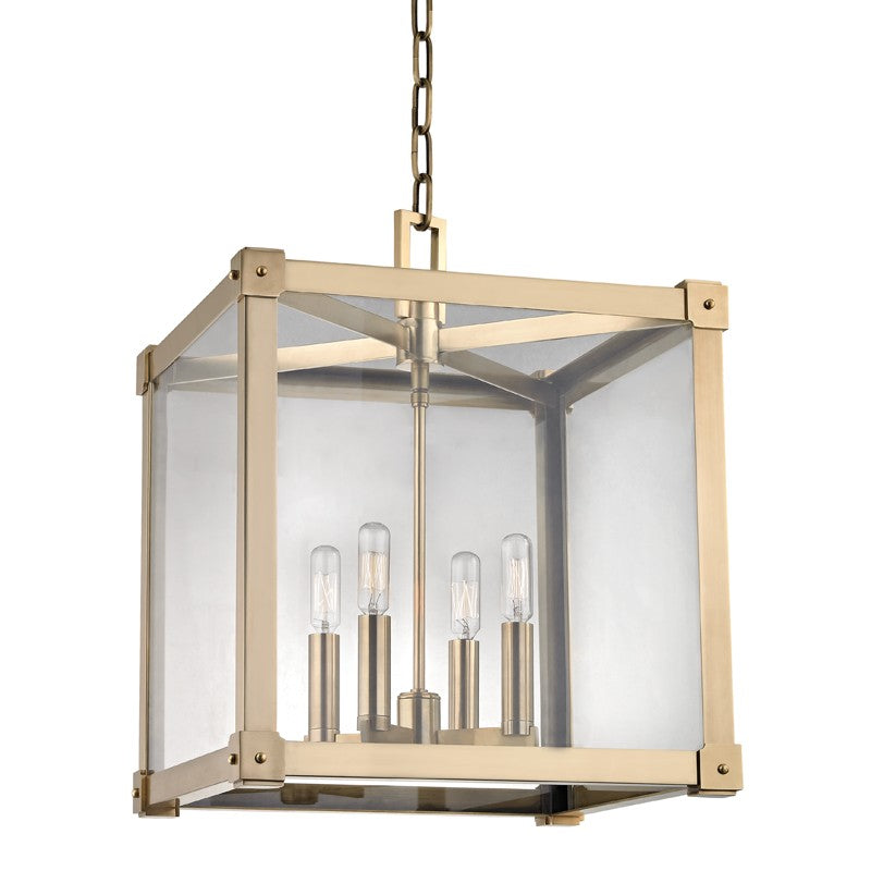 Hudson Valley - 8616-AGB - Four Light Lantern - Forsyth - Aged Brass