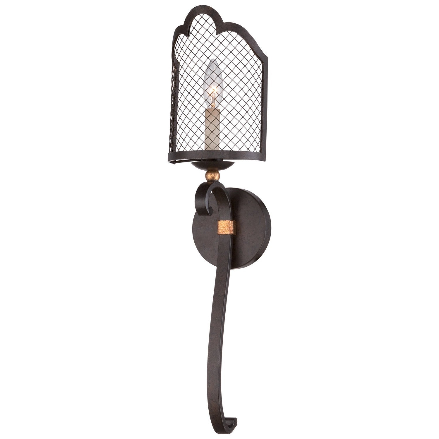 Metropolitan - N7100-258B - One Light Wall Sconce - Cortona - French Bronze With Gold Leaf Highlights