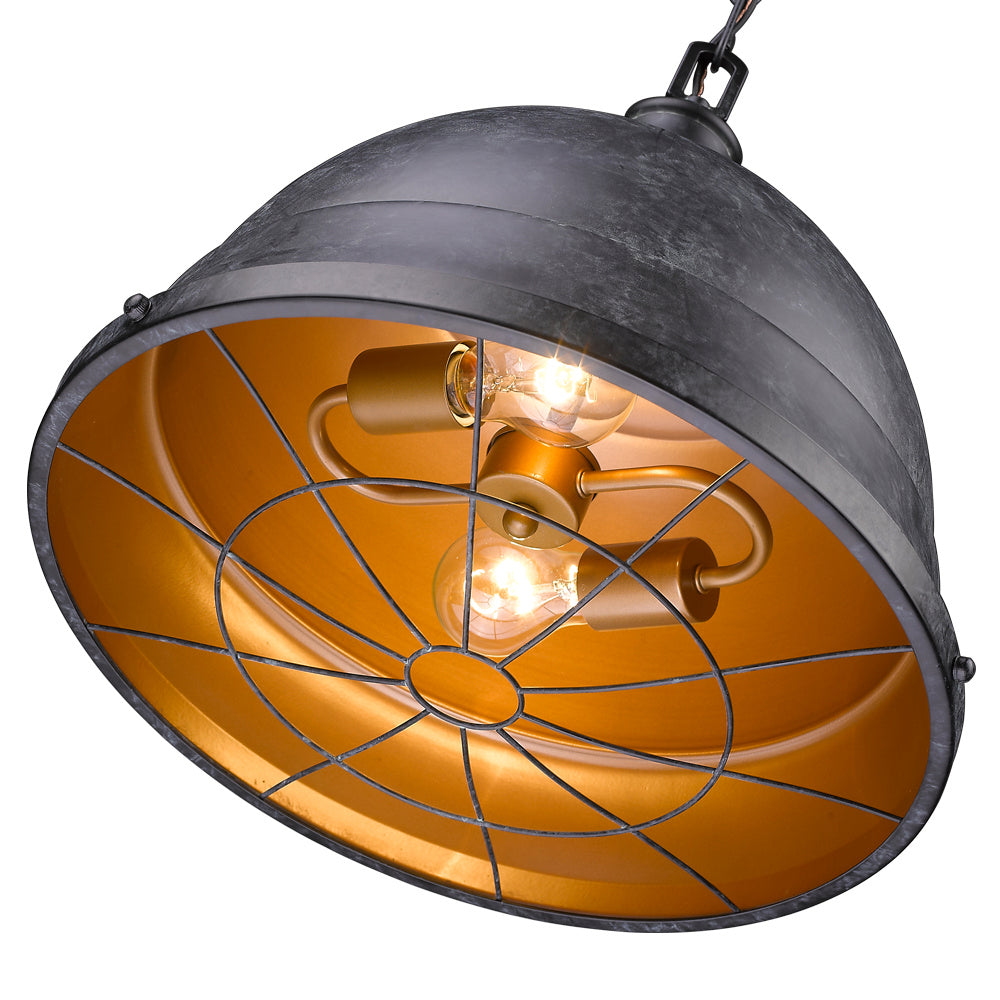 Golden - 7312-L BP - Two Light Pendant - Bartlett - Black Patina