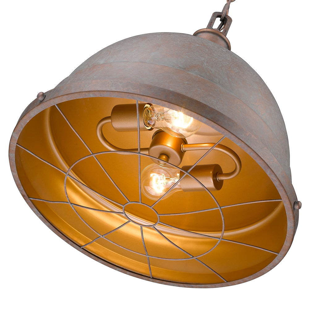 Golden - 7312-L CP - Two Light Pendant - Bartlett - Copper Patina