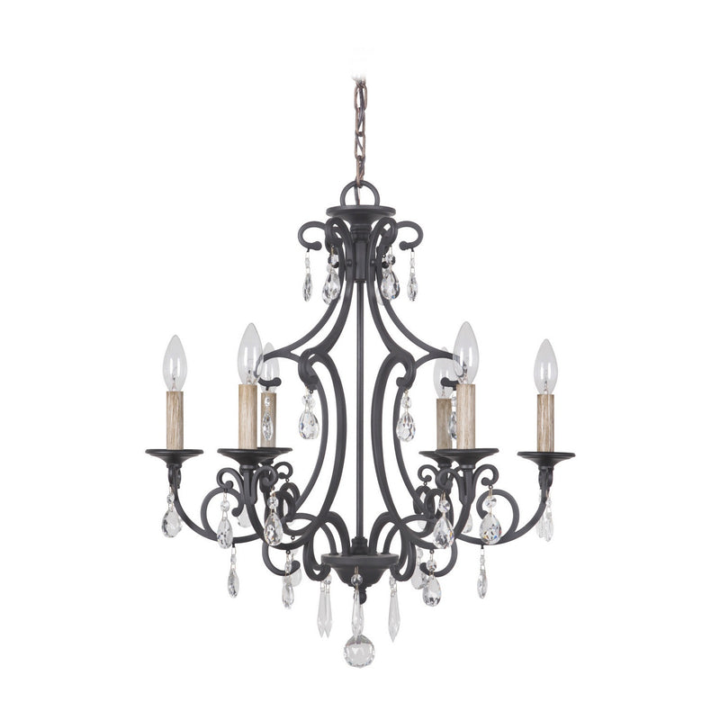 Craftmade - 38926-MBK - Six Light Chandelier - Bentley - Matte Black