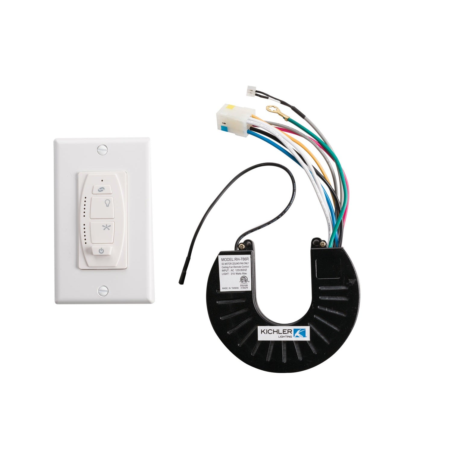 Kichler - 370036WHTR - 6 Speed DC Wall Transmitter - Accessory - White Material (Not Painted)