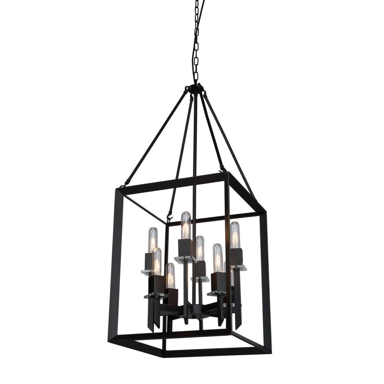 Artcraft - AC10068 - Eight Light Chandelier - Vineyard - Matte Black