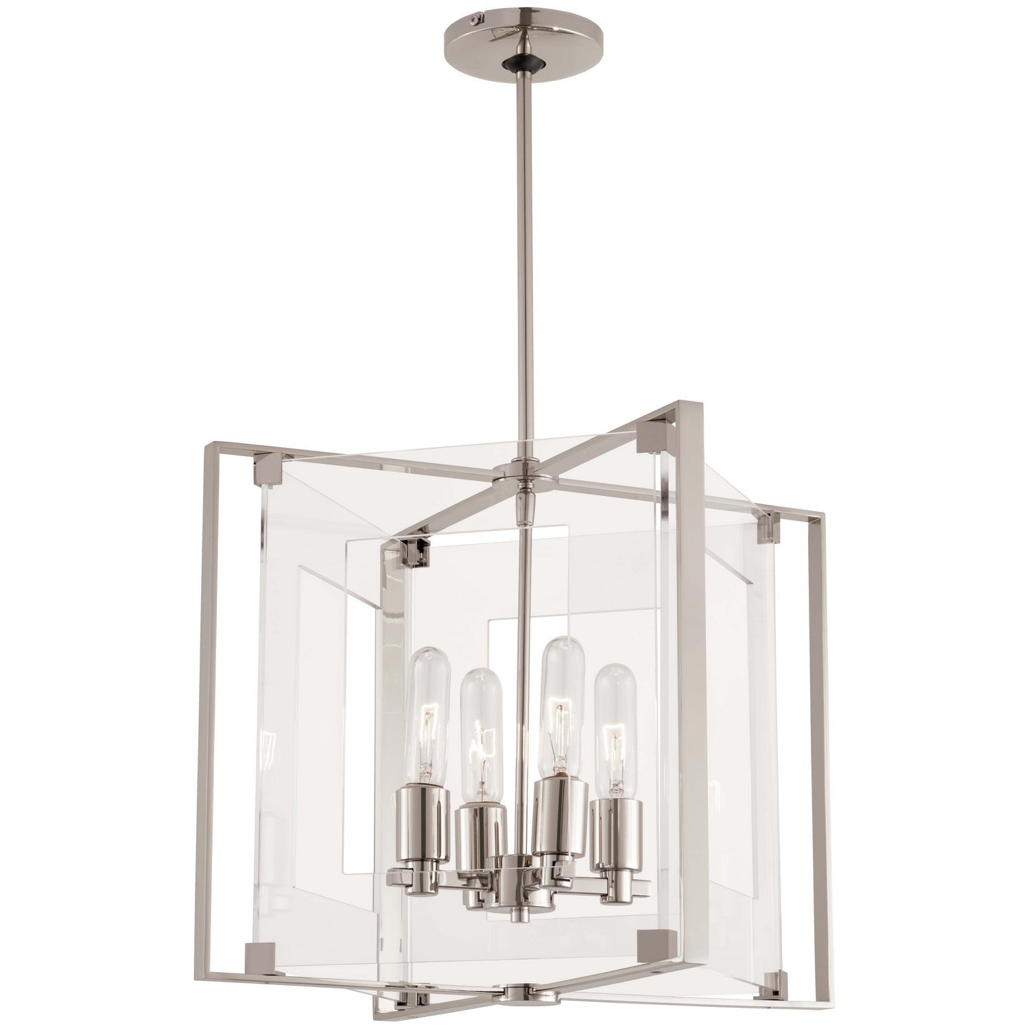George Kovacs - P1404-613 - Four Light Pendant - Crystal Clear - Polished Nickel