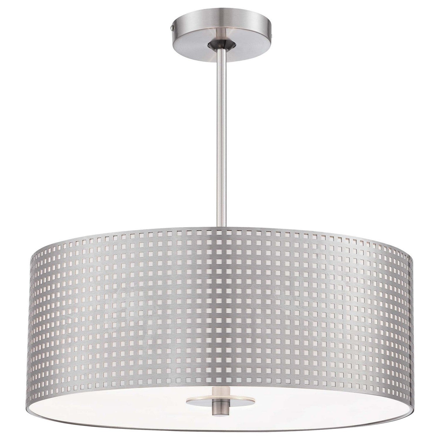 George Kovacs - P5743-084 - Three Light Pendant - Grid - Brushed Nickel
