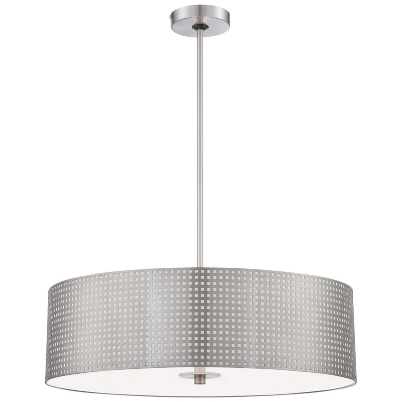 George Kovacs - P5745-084 - Four Light Pendant - Grid - Brushed Nickel