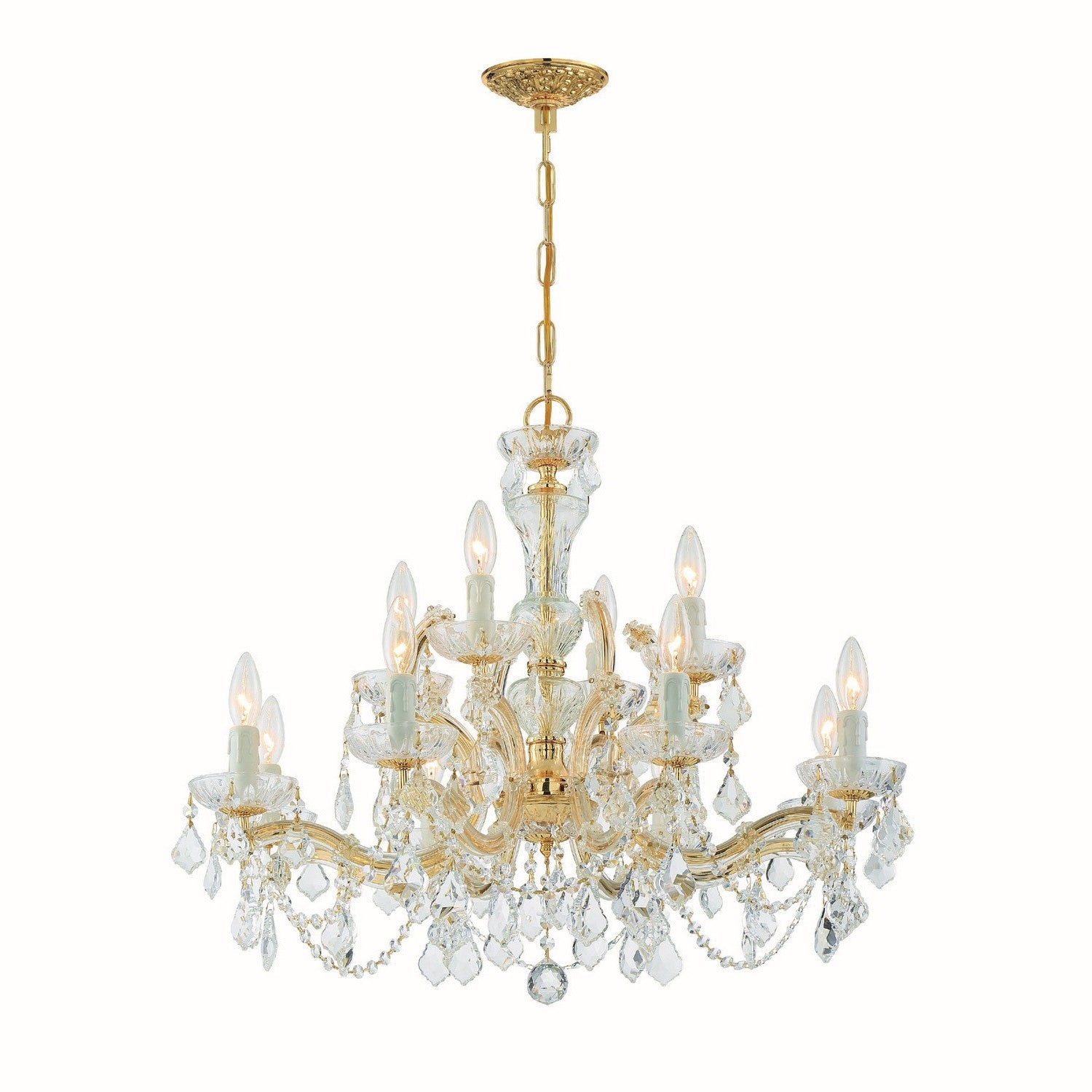 Crystorama - 4479-GD-CL-SAQ - 12 Light Chandelier - Maria Theresa - Gold