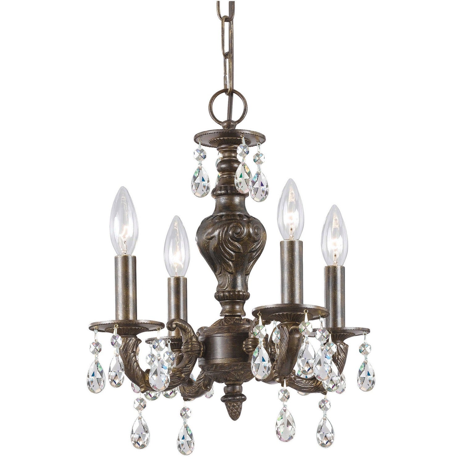 Crystorama - 5024-VB-CL-SAQ - Four Light Mini Chandelier - Paris Market - Venetian Bronze