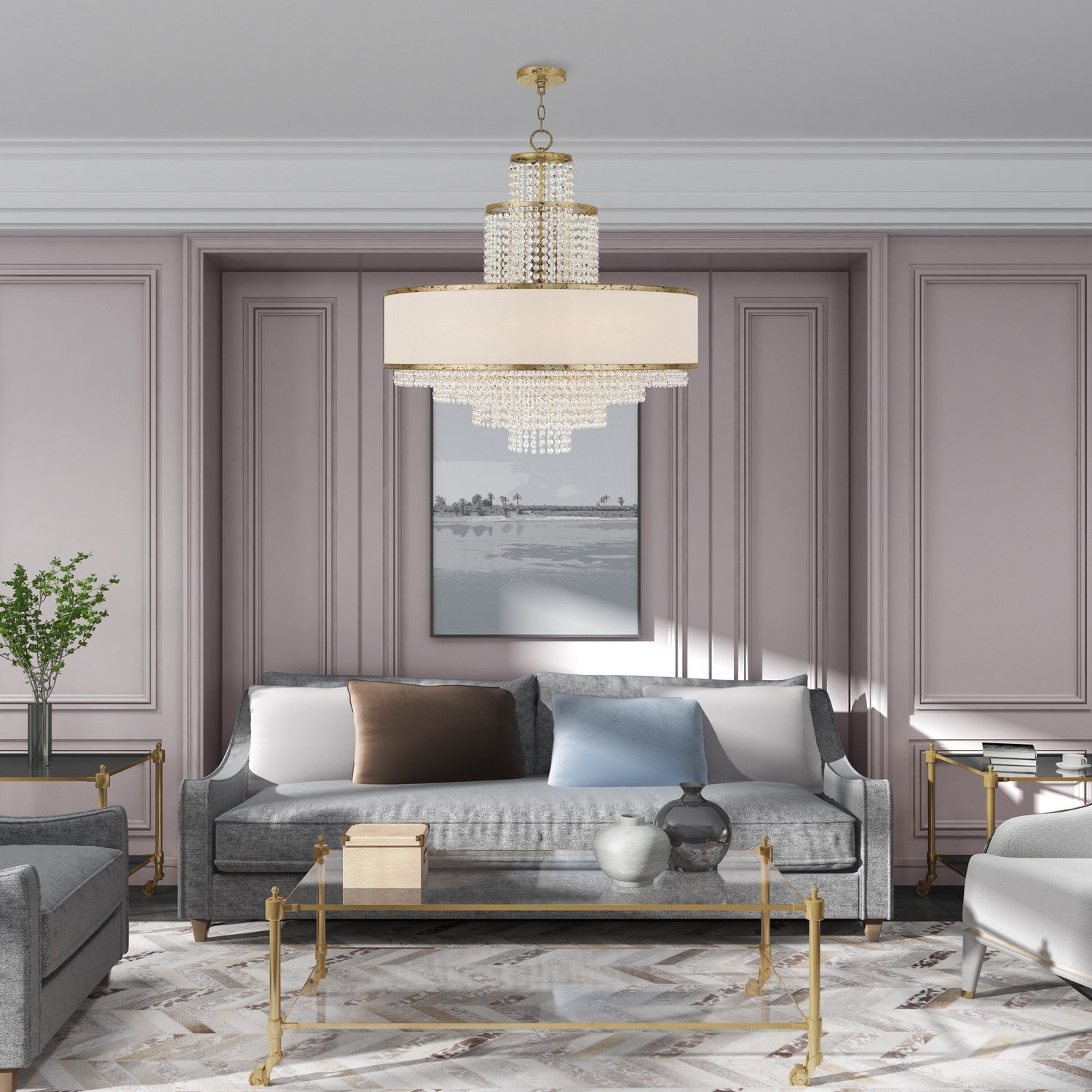 Livex Lighting - 50788-28 - Eight Light Chandelier - Prescott - Hand Applied Winter Gold