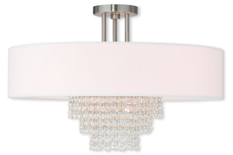 Livex Lighting - 51029-91 - Five Light Ceiling Mount - Carlisle - Brushed Nickel