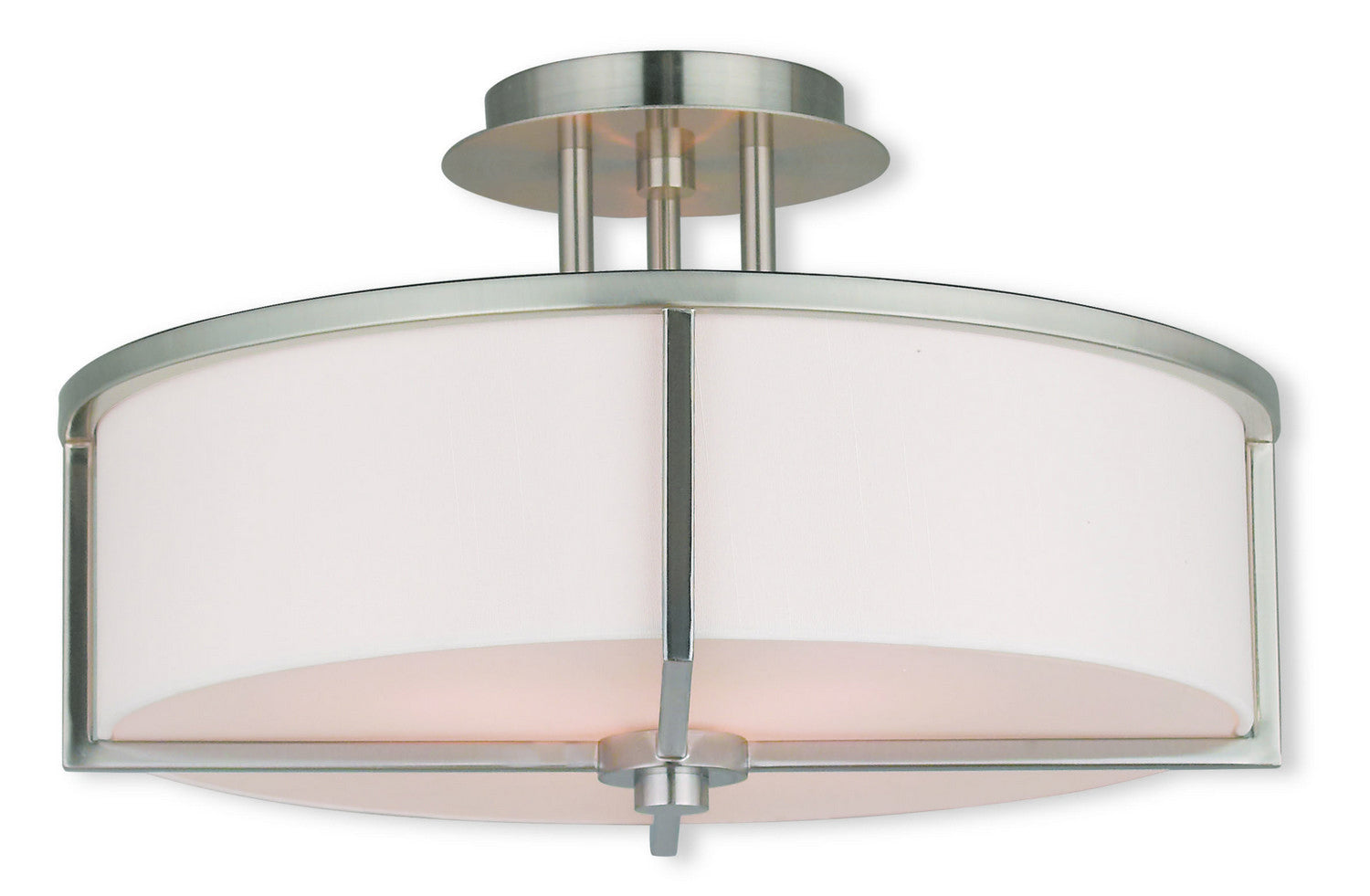 Livex Lighting - 51074-91 - Three Light Ceiling Mount - Wesley - Brushed Nickel