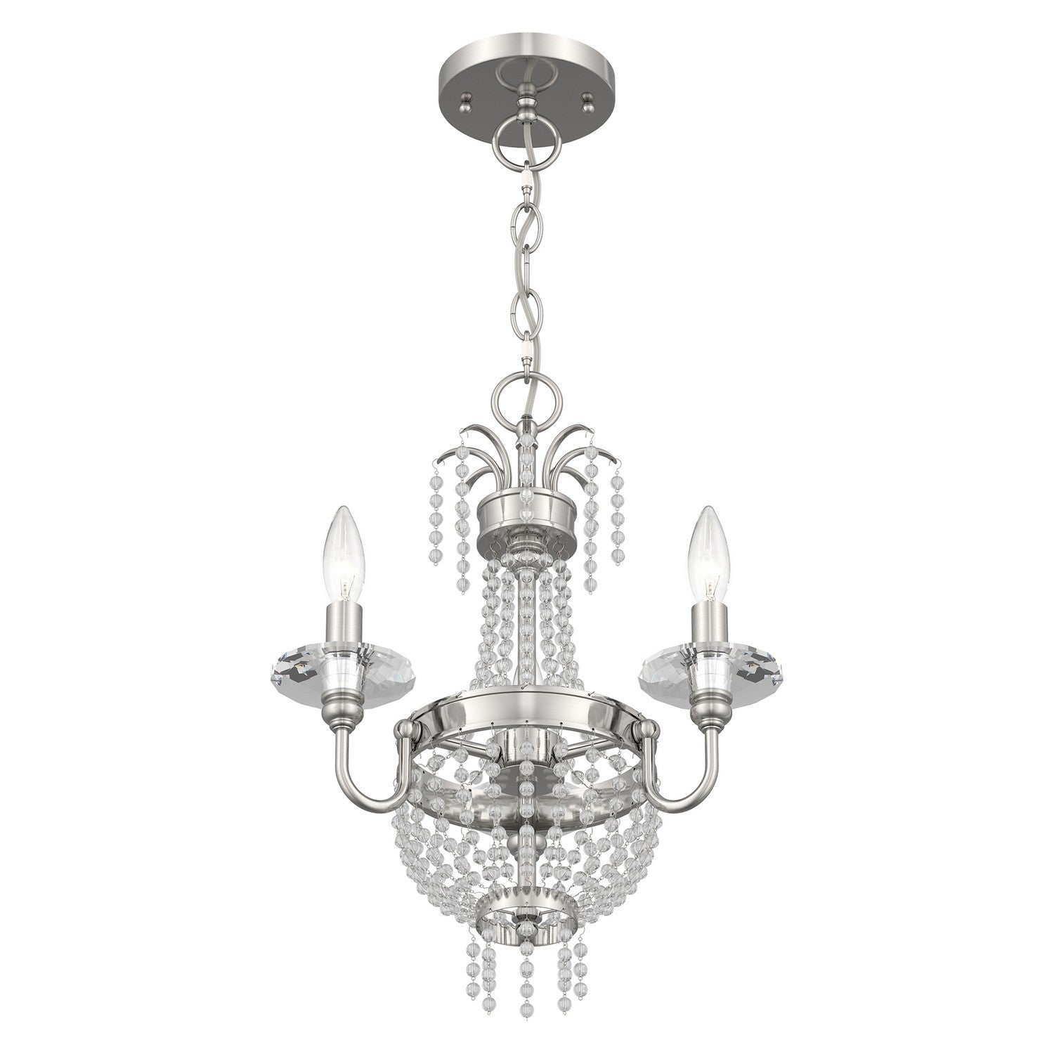 Livex Lighting - 51843-91 - Three Light Mini Chandelier/Ceiling Mount - Valentina - Brushed Nickel