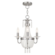 Livex Lighting - 51843-91 - Three Light Mini Chandelier/Ceiling Mount - Valentina - Brushed Nickel