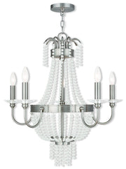 Livex Lighting - 51845-91 - Five Light Chandelier - Valentina - Brushed Nickel