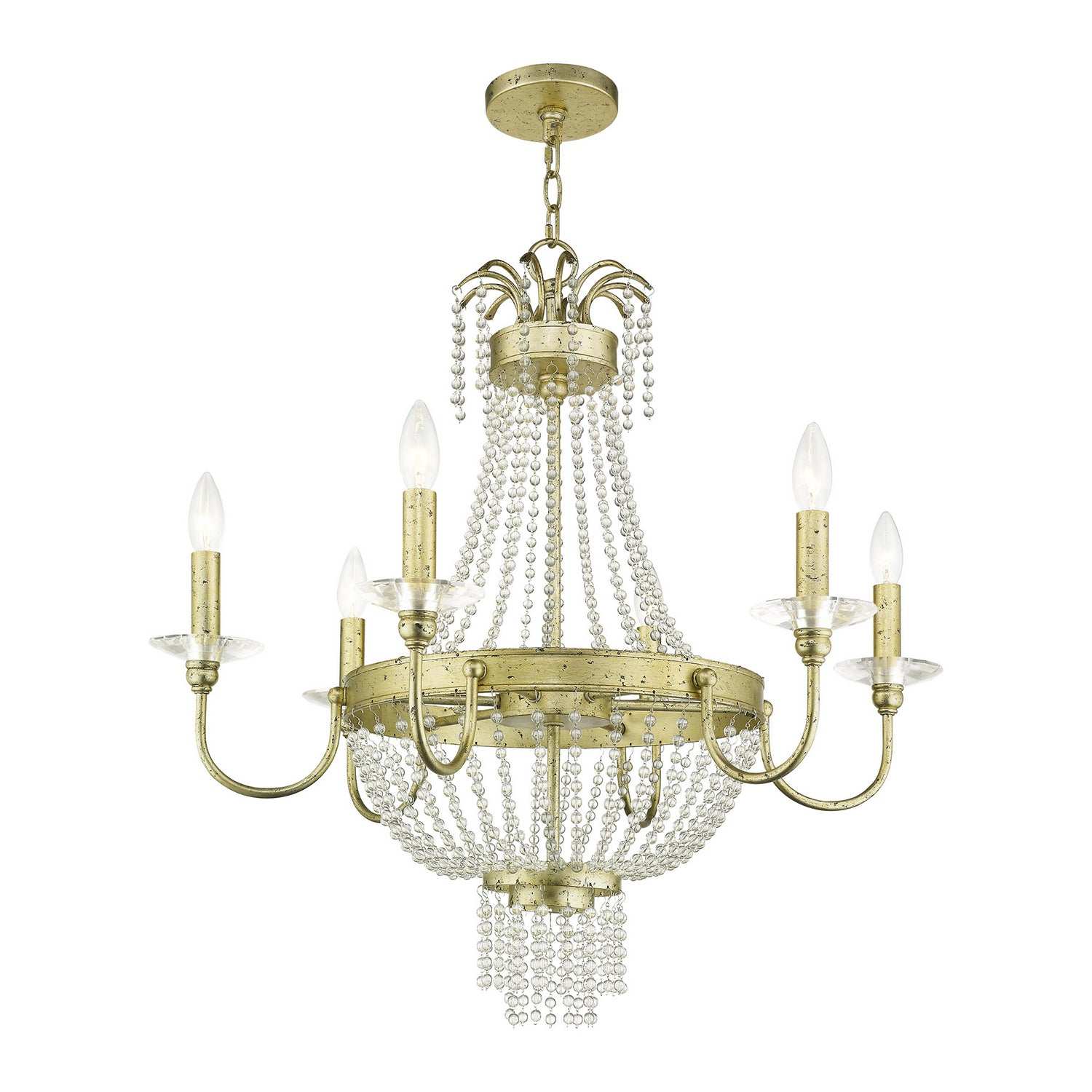 Livex Lighting - 51846-28 - Six Light Chandelier - Valentina - Hand Applied Winter Gold